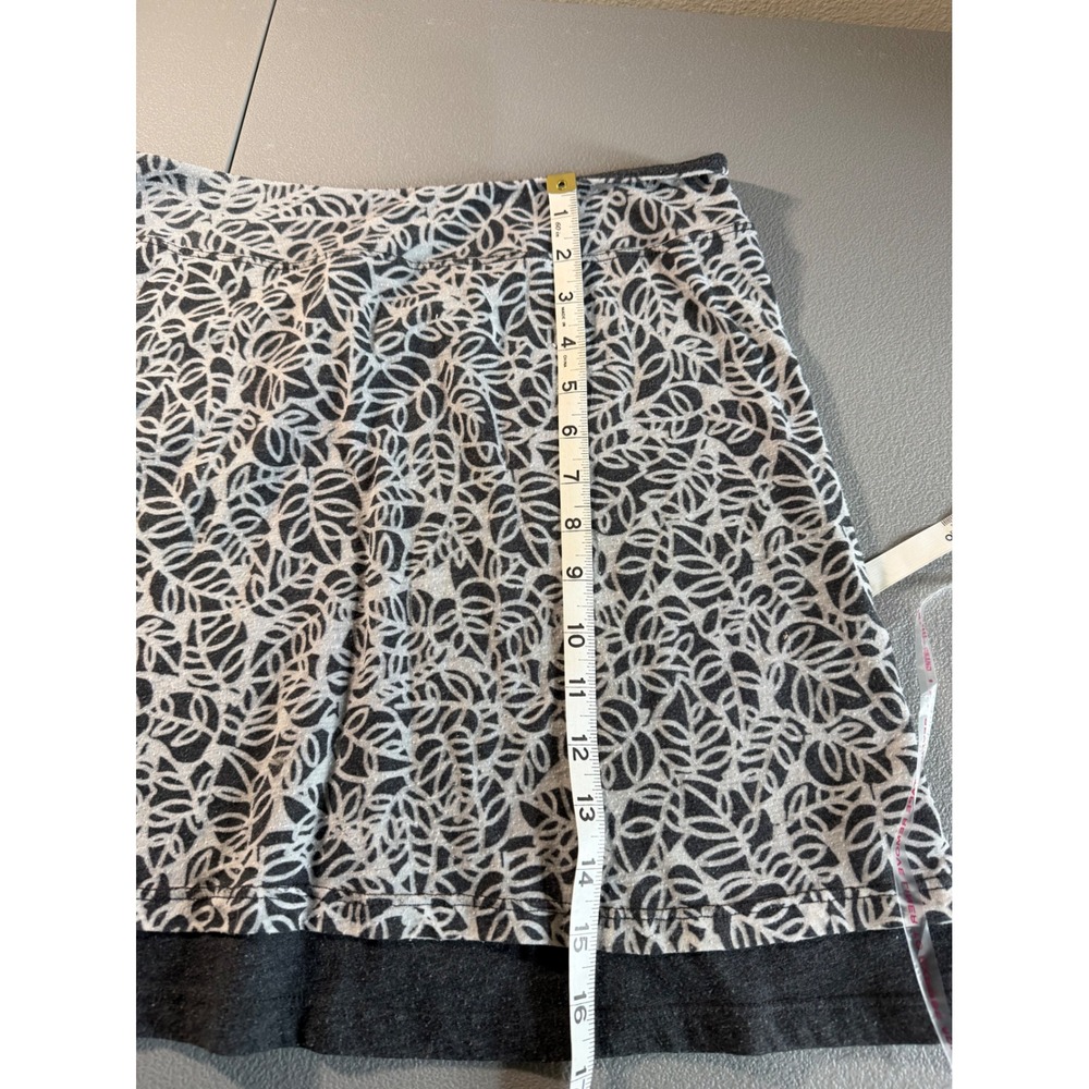Pure Karma Womens Grey Leaf Print Layered Jersey Mini Skirt Size Medium - Picture 5 of 6